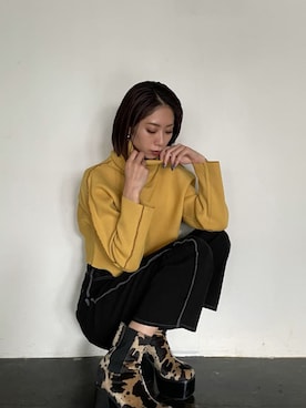 「EMODA（エモダ）のサイドゴアタンクブーツ（ブーツ）」を使った、大谷亜宥茄 (EMODA)さん（レディース・170cm）の秋コーディネート