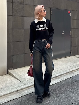 「EMODA（エモダ）のアイテム（ローファー）」を使った、大谷亜宥茄 (EMODA)さん（レディース・170cm）の秋コーディネート