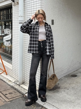 「EMODA（エモダ）のアイテム（パンツ）」を使った、大谷亜宥茄 (EMODA)さん（レディース・170cm）の冬コーディネート