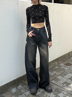 「アイテム（サンダル）」を使った、大谷亜宥茄 (EMODA)さん（レディース・170cm）の秋コーディネート