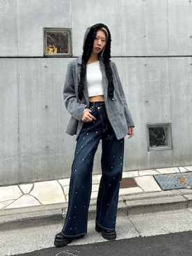 「アイテム（ジャケット/アウター）」を使った、大谷亜宥茄 (EMODA)さん（レディース・170cm）の秋コーディネート