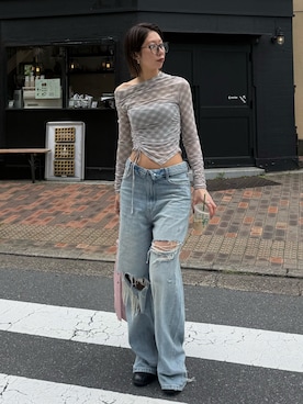 「ショート丈」｜大谷亜宥茄 (EMODA)さん（レディース・170cm）の春コーディネート