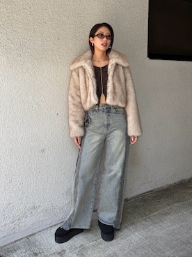 「EMODA（エモダ）のアイテム（ジャケット/アウター）」を使った、大谷亜宥茄 (EMODA)さん（レディース・170cm）の秋コーディネート