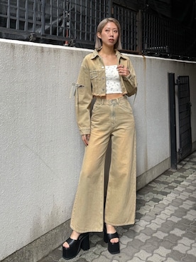 「EMODA（エモダ）のアイテム（ジャケット/アウター）」を使った、大谷亜宥茄 (EMODA)さん（レディース・170cm）の春コーディネート