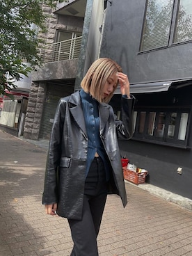 VEQUM】VEGAN LEATHER BULKY JACKETを使った人気ファッション 