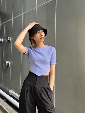 「EMODA（エモダ）のタンクラバーサンダル（サンダル）」を使った、大谷亜宥茄 (EMODA)さん（レディース・170cm）の春コーディネート