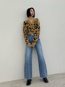 フラッフィーレオパードニットカーディガン｜エモダ（EMODA