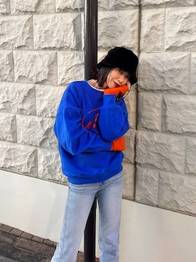 「EMODA」｜「アイテム（スウェット）」を使った、大谷亜宥茄 (EMODA)さん（レディース・170cm）の冬コーディネート