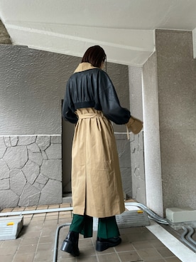 「EMODA」｜「アイテム（トレンチコート）」を使った、大谷亜宥茄 (EMODA)さん（レディース・172cm）の夏コーディネート