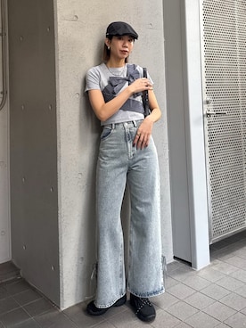 「EMODA（エモダ）のアイテム（帽子）」を使った、大谷亜宥茄 (EMODA)さん（レディース・170cm）の春コーディネート