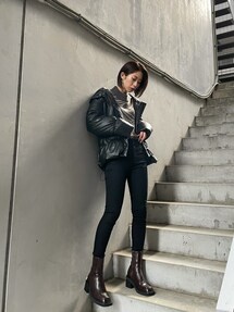 EMODA★エモダ パッファーダウンジャケット 黒 フリーサイズ 美品 EM2344EW24280_fw_thumbM.jpg