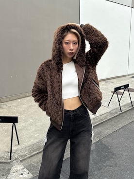 「ファー」｜大谷亜宥茄 (EMODA)さん（レディース・170cm）の夏コーディネート
