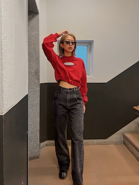 「EMODA」｜「アイテム（スウェット）」を使った、大谷亜宥茄 (EMODA)さん（レディース・170cm）の秋コーディネート