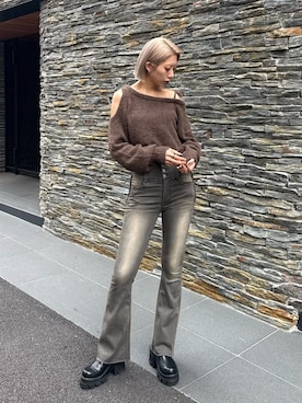 「EMODA（エモダ）のアイテム（ニット/セーター）」を使った、大谷亜宥茄 (EMODA)さん（レディース・170cm）の秋コーディネート