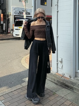 「アイテム（ブルゾン）」を使った、大谷亜宥茄 (EMODA)さん（レディース・170cm）の秋コーディネート