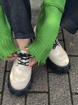 「EMODA（エモダ）のワイドボリュームローファー（ローファー）」を使った、大谷亜宥茄 (EMODA)さん（レディース・170cm）の夏コーディネート
