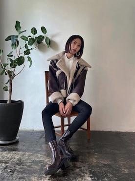 ブーツを使った 黒スキニー のレディース人気ファッションコーディネート Wear