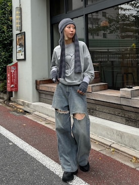 「アイテム（手袋）」を使った、大谷亜宥茄 (EMODA)さん（レディース・170cm）の秋コーディネート