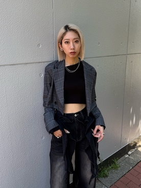 「アイテム（ジャケット/アウター）」を使った、大谷亜宥茄 (EMODA)さん（レディース・170cm）の秋コーディネート