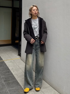 「EMODA（エモダ）のアイテム（スウェット）」を使った、大谷亜宥茄 (EMODA)さん（レディース・170cm）の秋コーディネート