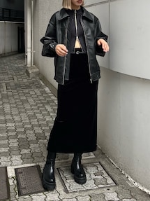 sale　aere ハイウエストベロアスカート 36 ハイウエストタックベロアスカート｜スタイルミキサーの通販