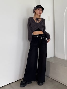 「アイテム（キャップ）」を使った、大谷亜宥茄 (EMODA)さん（レディース・170cm）の秋コーディネート