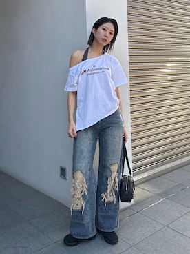 「EMODA（エモダ）のアイテム（バッグ）」を使った、大谷亜宥茄 (EMODA)さん（レディース・170cm）の春コーディネート