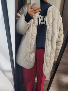 「GRL」｜「アイテム（ノーカラージャケット）」を使った、sante0708さん（レディース・155cm）の冬コーディネート