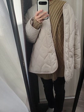 「リエディ」｜「アイテム（ノーカラージャケット）」を使った、sante0708さん（レディース・155cm）の冬コーディネート
