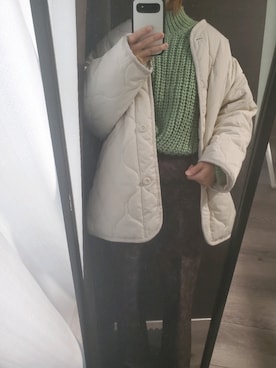「リエディ」｜「アイテム（ノーカラージャケット）」を使った、sante0708さん（レディース・155cm）の冬コーディネート