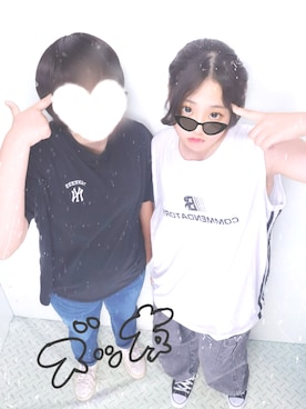 「Shine（シャイン）のアイテム（その他トップス）」を使った、つきさん（レディース・165cm・10代）の夏コーディネート