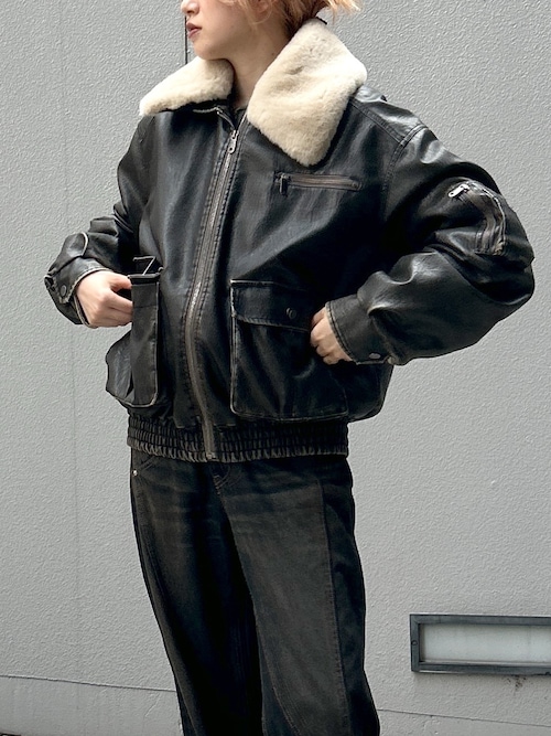 WEB限定再入荷】VINTAGE F/LEATHER S/BZ ヴィンテージ フェイク