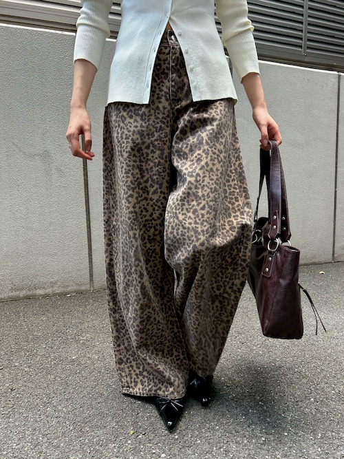 2025AW】LEOPARD WIDE LEG PT-D レオパード ワイドレッグ パンツ