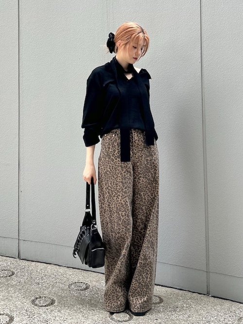2025AW】LEOPARD WIDE LEG PT-D レオパード ワイドレッグ パンツ