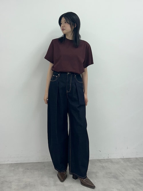 THROW by SLY ジャストウエスト カーブ タックド パンツ 再入荷】THROW J/W CURVE TUCKED PT ジャストウエスト カーブ