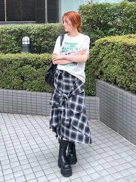 「アイテム（ブーツ）」を使った、honokaさん（レディース・165cm・20代）の夏コーディネート
