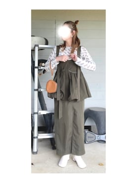 「CFT.（シフト）のアイテム（ベスト、グリーン系）」を使った、hiiiさん（レディース・158cm）の春コーディネート