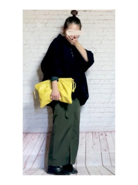 「アイテム（クラッチバッグ）」を使った、hiiiさん（レディース・158cm）の秋コーディネート