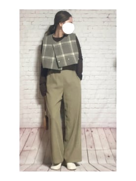 「アイテム（ベスト）」を使った、hiiiさん（レディース・158cm）の秋コーディネート