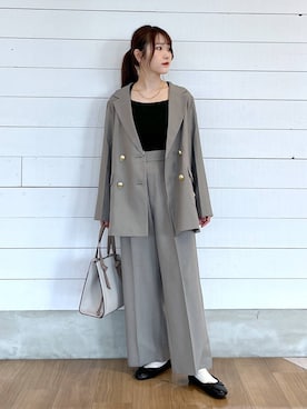 「GLOBAL WORK（グローバルワーク）のアイテム（テーラードジャケット）」を使った、ひらりぃ❀さん（レディース・152cm）の秋コーディネート