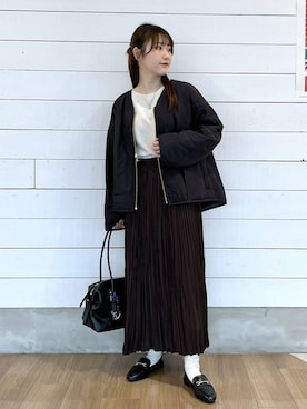 「GLOBAL WORK（グローバルワーク）のアイテム（ローファー）」を使った、ひらりぃ❀さん（レディース・152cm）の冬コーディネート