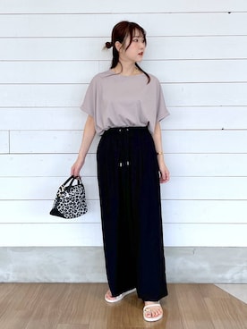 「骨格ナチュラル」｜ひらりぃ❀さん（レディース・152cm）の夏コーディネート