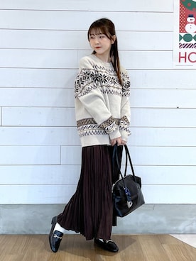 「アイテム（ボストンバッグ）」を使った、ひらりぃ❀さん（レディース・152cm・20代）の冬コーディネート