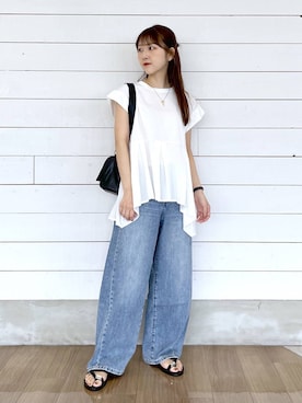 「GLOBAL WORK（グローバルワーク）のアイテム」を使った、ひらりぃ❀さん（レディース・152cm）の夏コーディネート