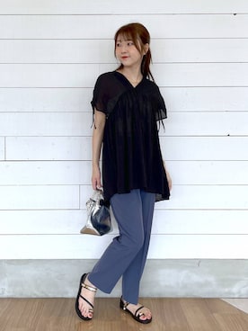 「骨格ナチュラル」｜ひらりぃ❀さん（レディース・152cm）の夏コーディネート