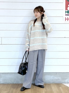 「GLOBAL WORK（グローバルワーク）のアイテム（ローファー）」を使った、ひらりぃ❀さん（レディース・152cm）の冬コーディネート