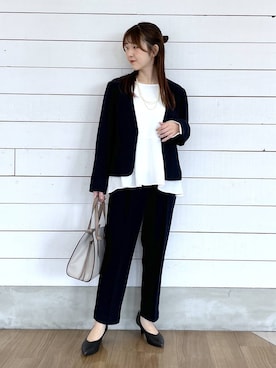 「GLOBAL WORK（グローバルワーク）のアイテム（セットアップ）」を使った、ひらりぃ❀さん（レディース・152cm）の冬コーディネート