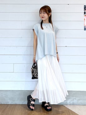 「骨格ナチュラル」｜ひらりぃ❀さん（レディース・152cm）の夏コーディネート