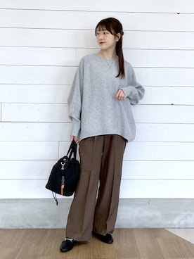 「GLOBAL WORK（グローバルワーク）のふわふわHugmeドルマンプルオーバー/595406（ニット/セーター）」を使った、ひらりぃ❀さん（レディース・152cm）の秋コーディネート