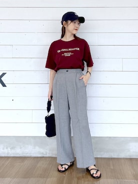 「NEW ERA（ニューエラ）のNEW ERA/CASUAL CLASSIC/26/616621（キャップ、ブルー系）」を使った、ひらりぃ❀さん（レディース・152cm）の夏コーディネート